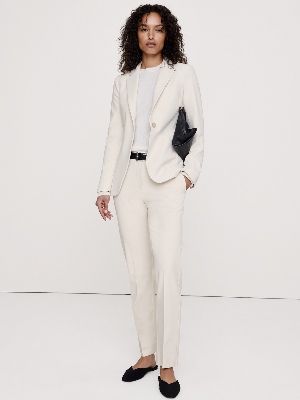 Slim City Stretch Blazer - Cream White