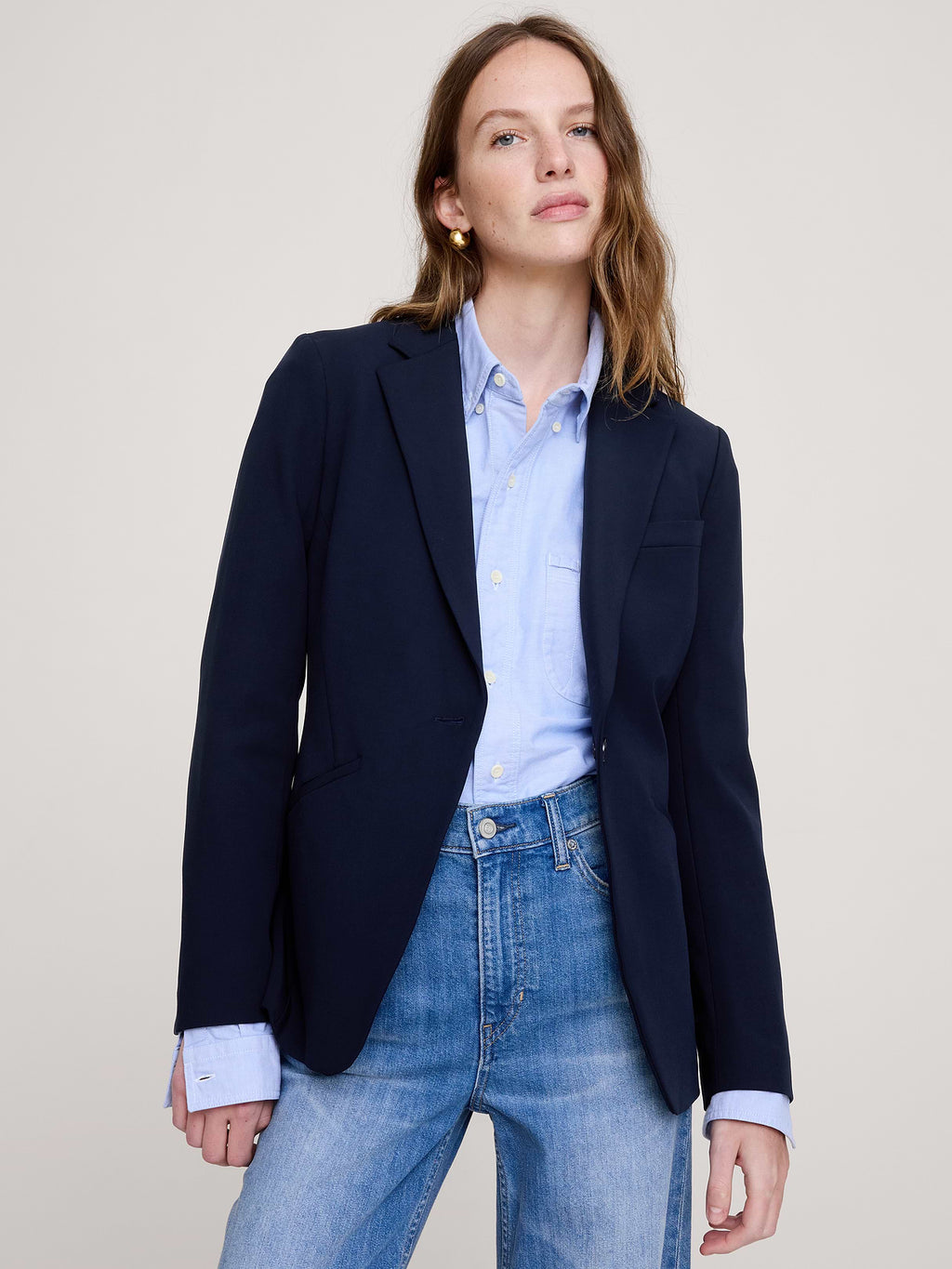 Slim City Stretch Blazer - Navy Blue