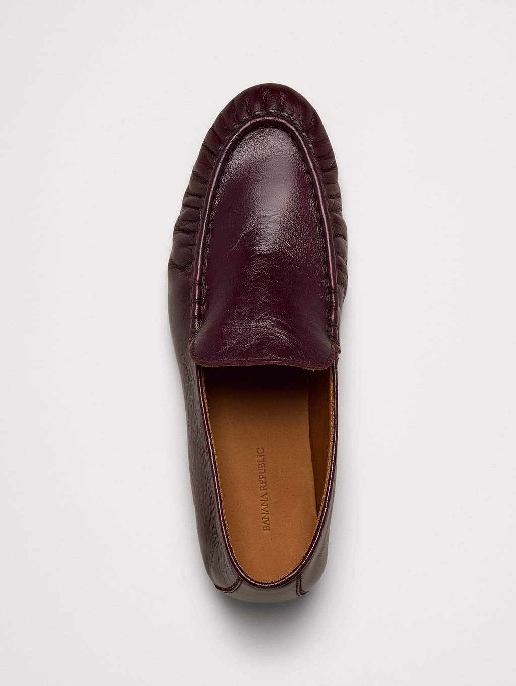 Leather Moc-Toe Loafer - Burgundy Wine