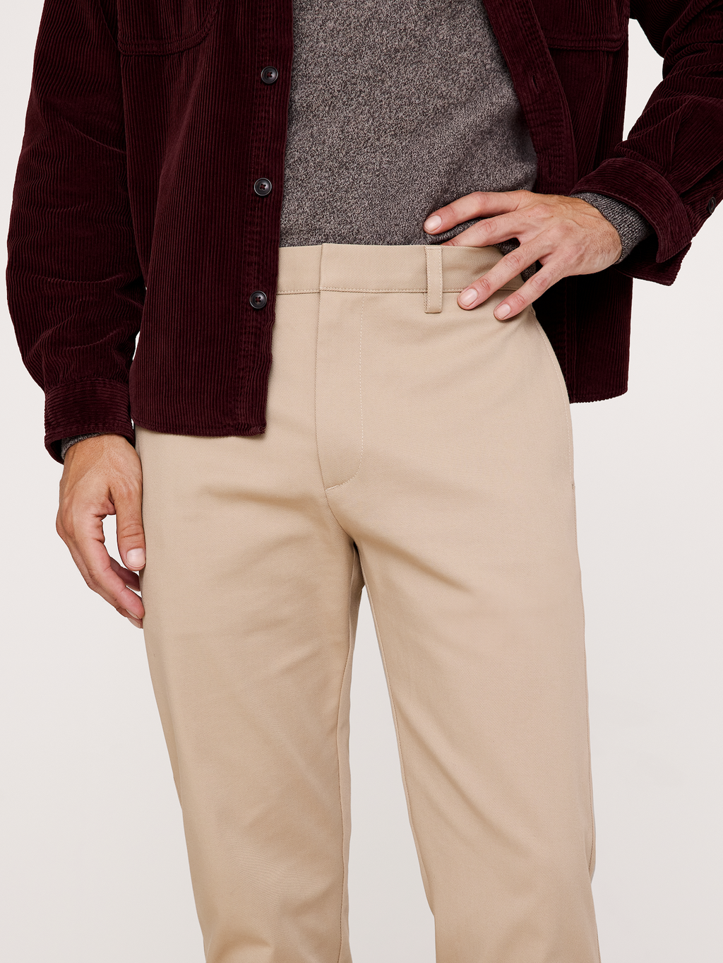Straight Italian-Stretch Chino - Khaki Beige