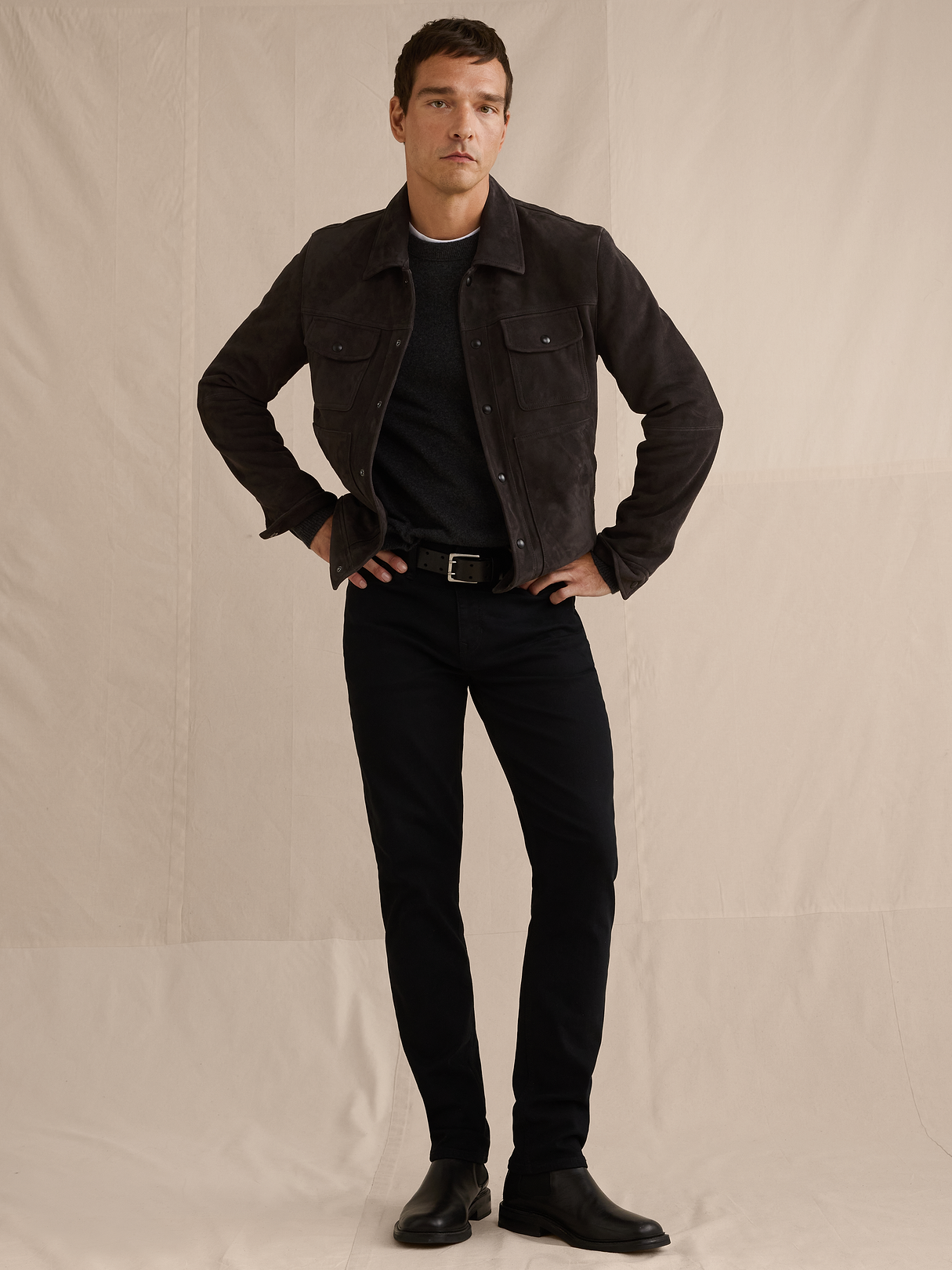 Slim Luxe Traveler Jean - Black Wash
