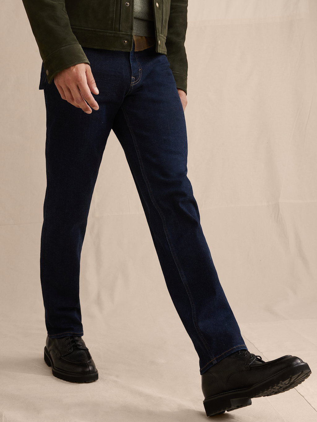 Straight Luxe Traveler Jean - Medium Dark Wash