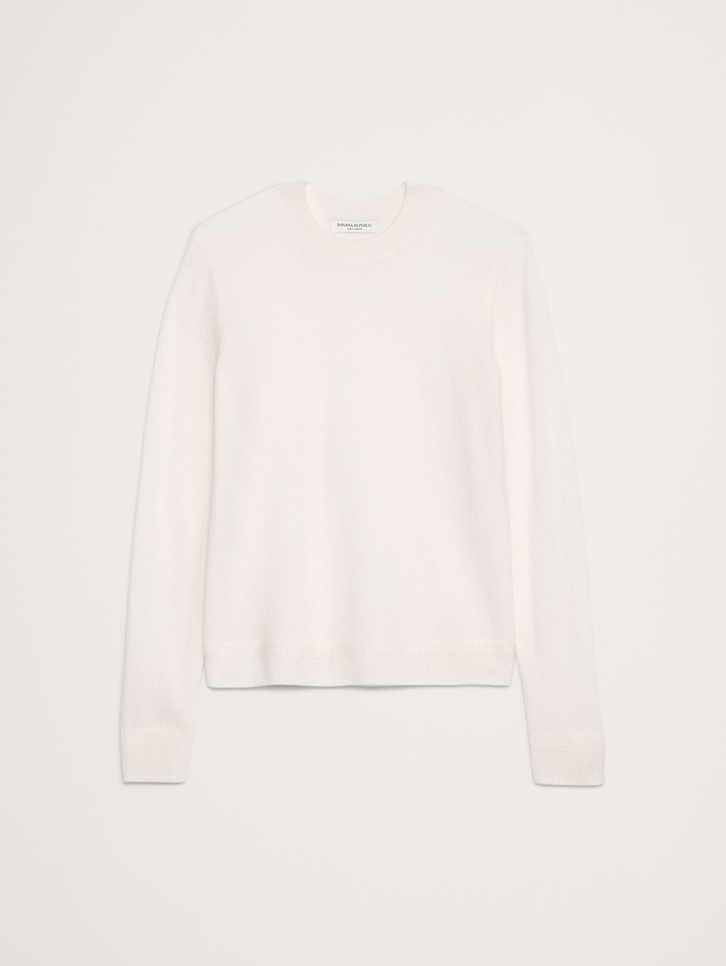 Lightweight Cashmere Crew-Neck Sweater - Cream White