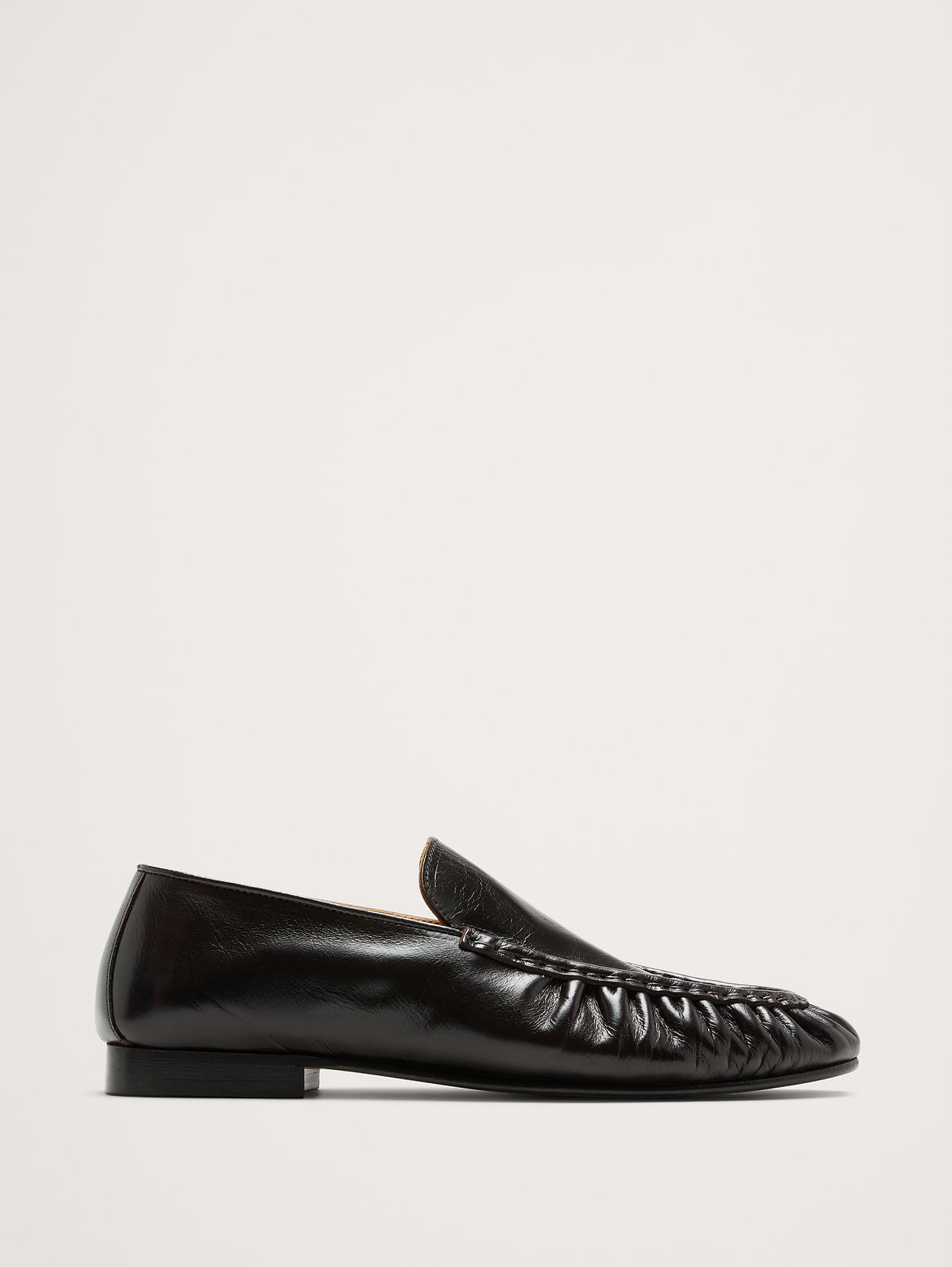 Leather Moc-Toe Loafer - Dark Truffle Brown