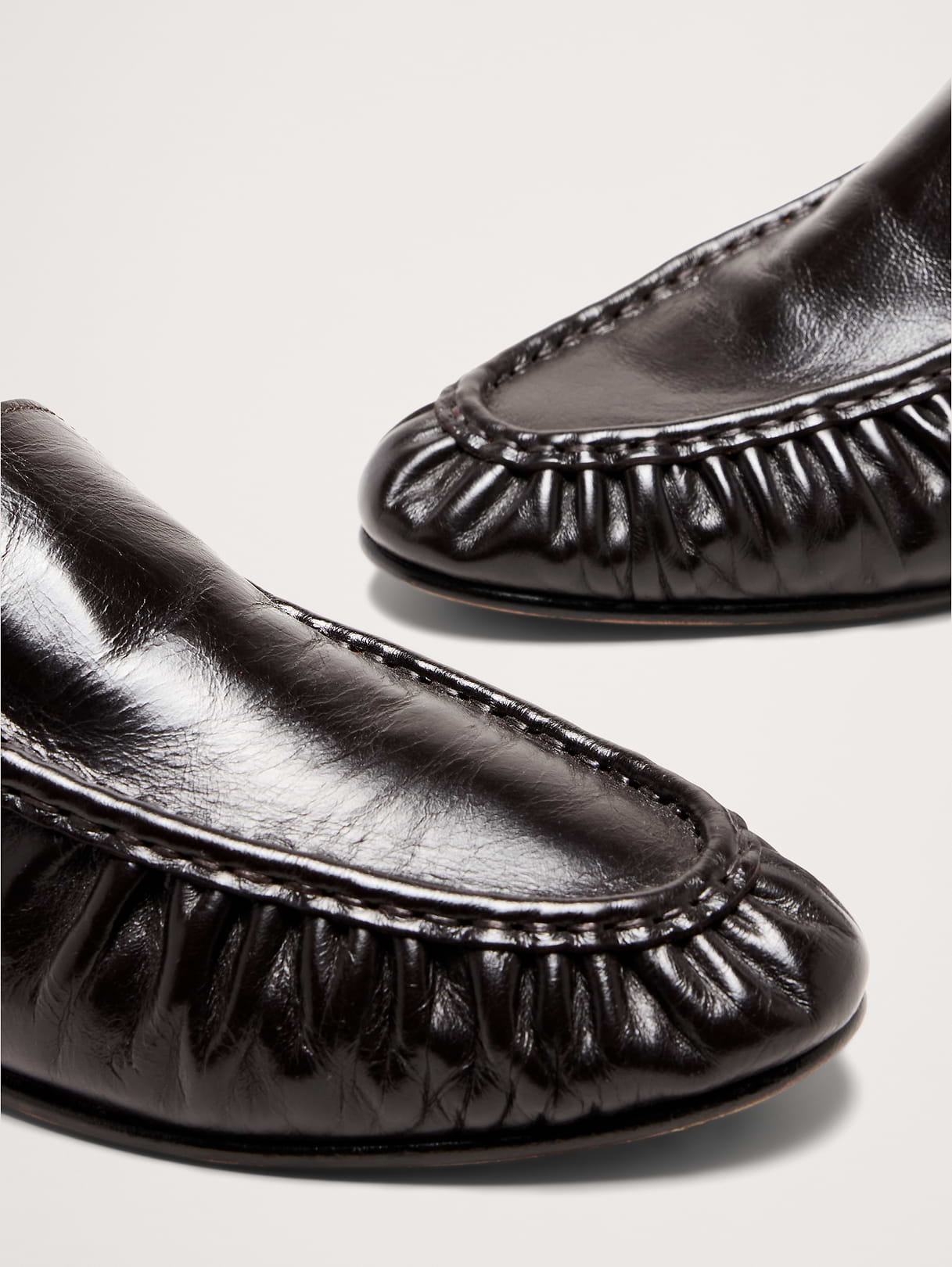 Leather Moc-Toe Loafer - Dark Truffle Brown