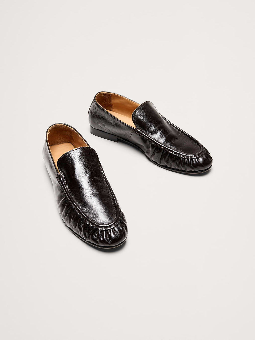 Leather Moc-Toe Loafer - Dark Truffle Brown